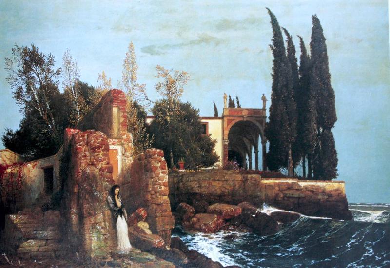 Arnold Bocklin Villa am Meer Spain oil painting art